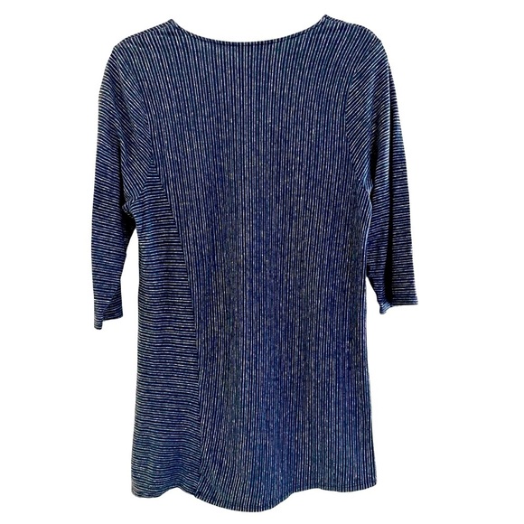 J. Jill blue striped Lagenlook hemp and organic cotton tunic top Large - Picture 9 of 12